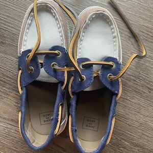 Janie and Jack Navy and Tan Boat Shoes